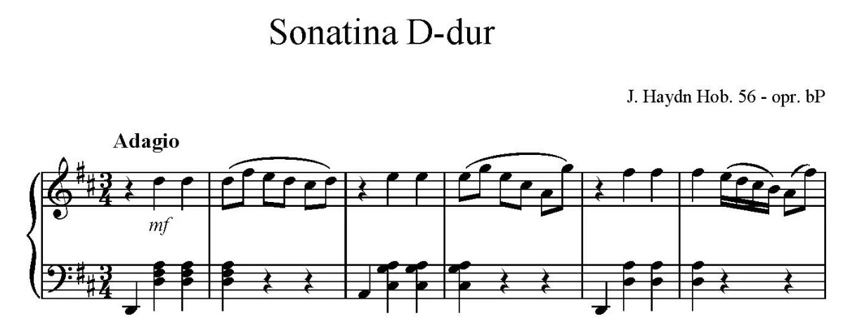 Joseph Haydn - Sonatina D-dur Hob. 56 - opr. bP - fortepian